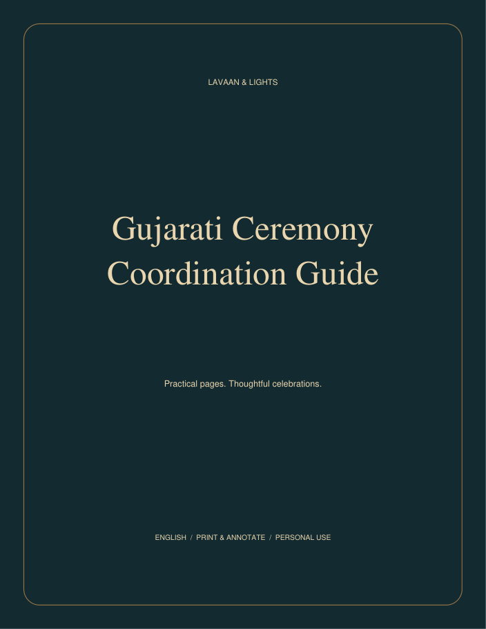 Gujarati Ceremony Coordination Guide PDF cover